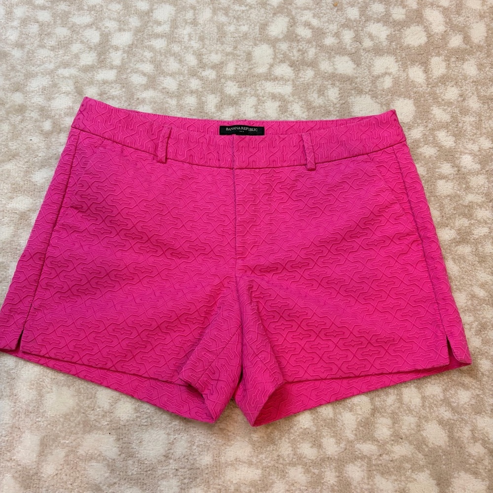 Banana Republic Vibrant Pink Patterned Shorts